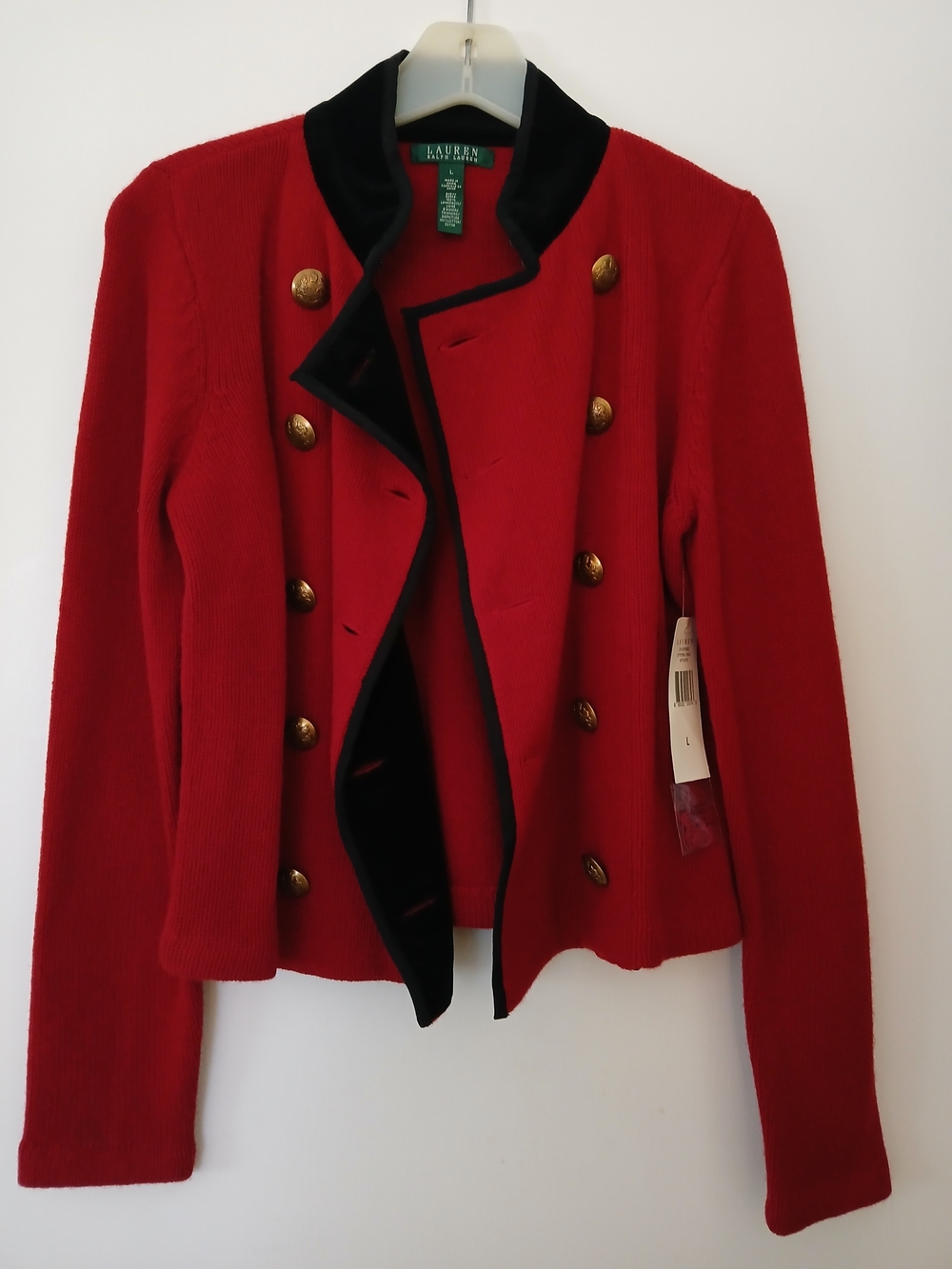 Lauren Ralph Lauren Red Double-Breasted Military Jacket